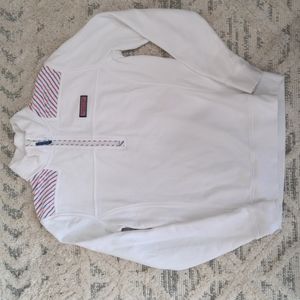 Vineyard Vines White Shep Short with Red, White & Blue Seersucker Shoulders XXS